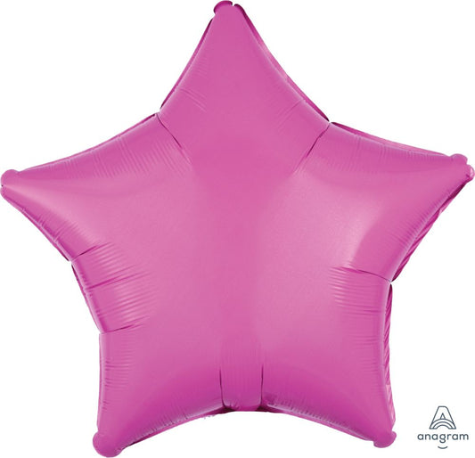 Star Shaped Bright Pink Foil Balloon 18" With Helium