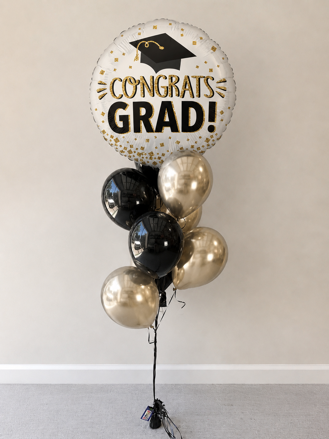 XXL Jumbo Congrats Grad Balloon Bouquet With Helium Any Color