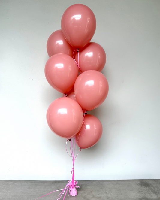 8 Helium Balloon Bouquet With Weight Any Color