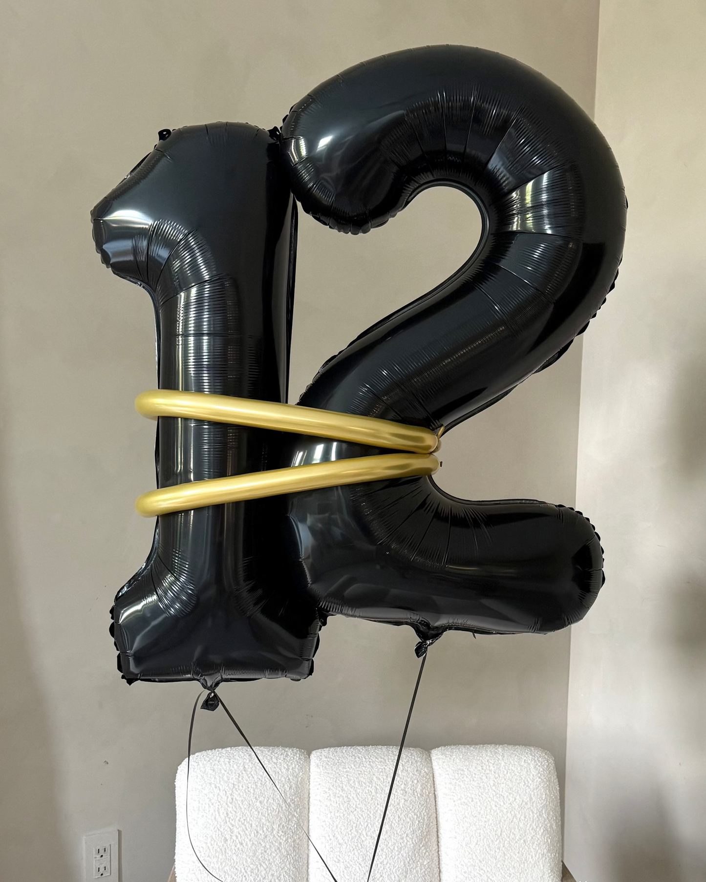 Giant Connected Double Number Helium Balloons With Weight