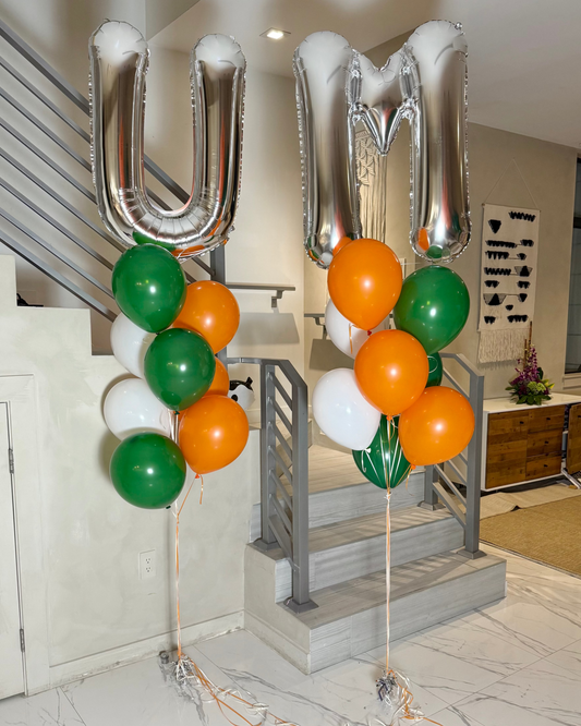 Giant Letters U And M Two Balloon Bouquets With Weights
