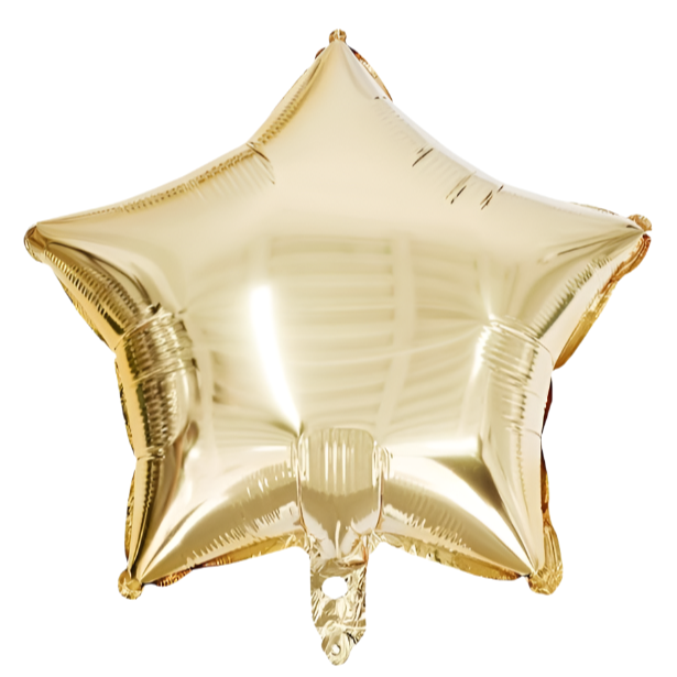 Star Shaped Gold Foil Balloon 18" With Helium