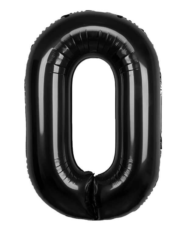 Giant Black 40" Foil Number Balloon With Helium