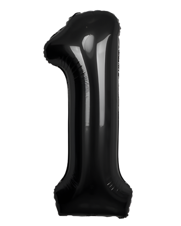 Giant Black 40" Foil Number Balloon With Helium