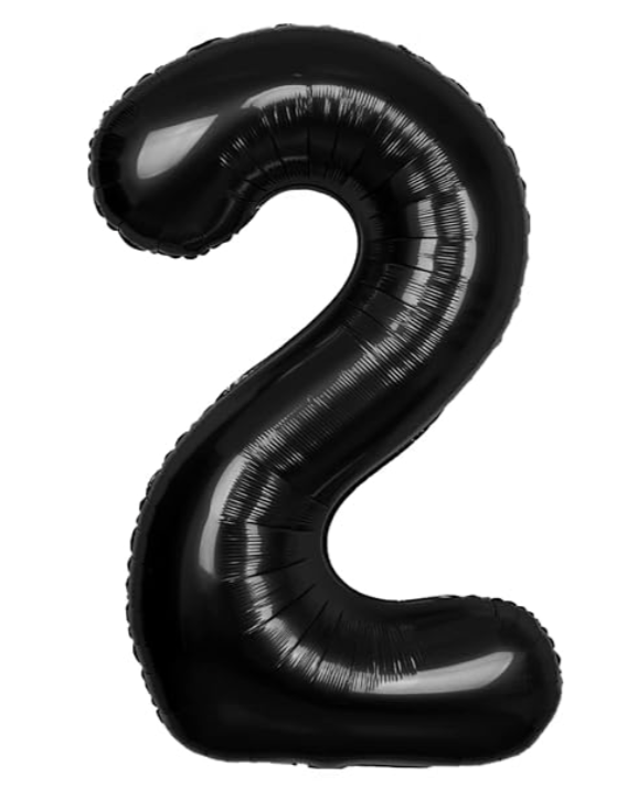 Giant Black 40" Foil Number Balloon With Helium