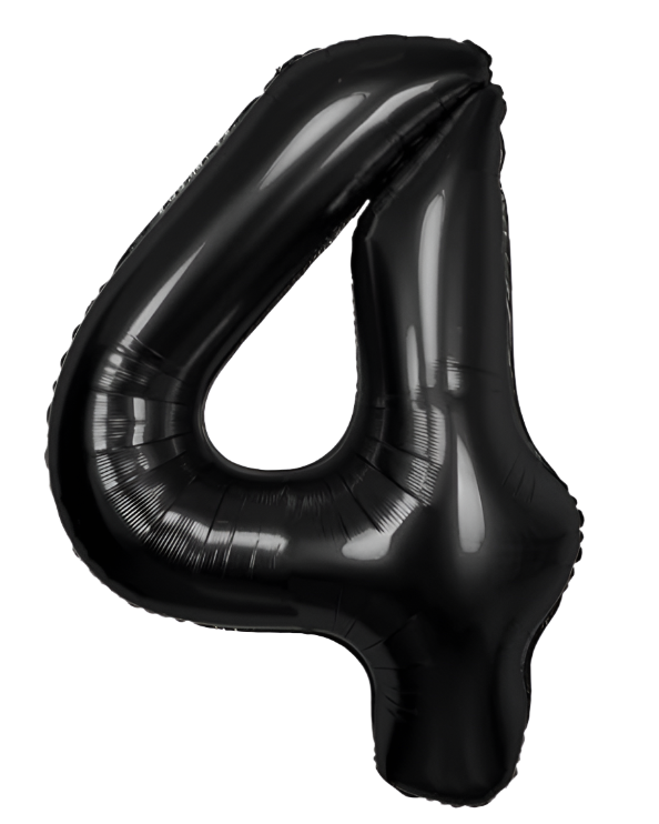 Giant Black 40" Foil Number Balloon With Helium