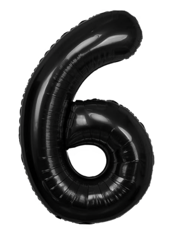 Giant Black 40" Foil Number Balloon With Helium