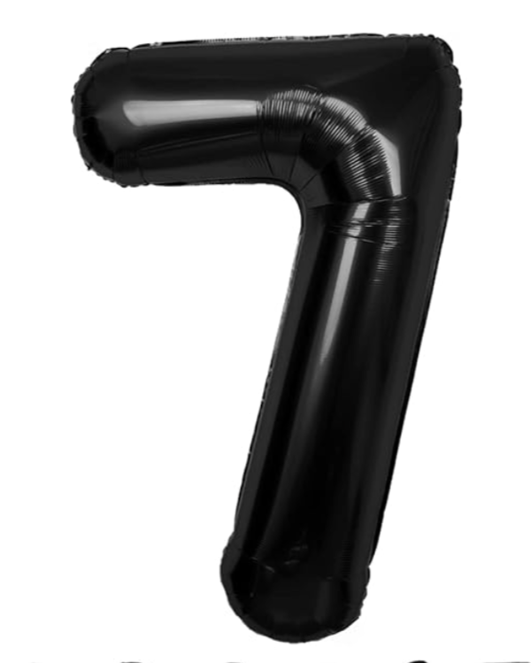 Giant Black 40" Foil Number Balloon With Helium