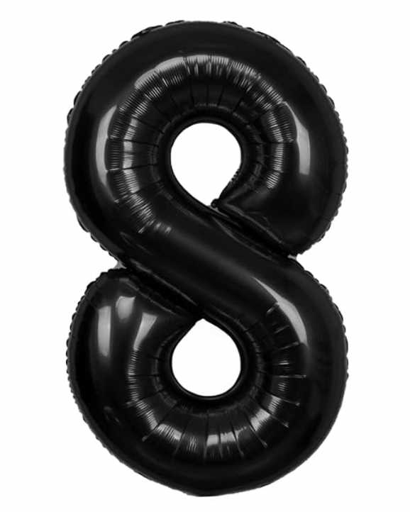 Giant Black 40" Foil Number Balloon With Helium