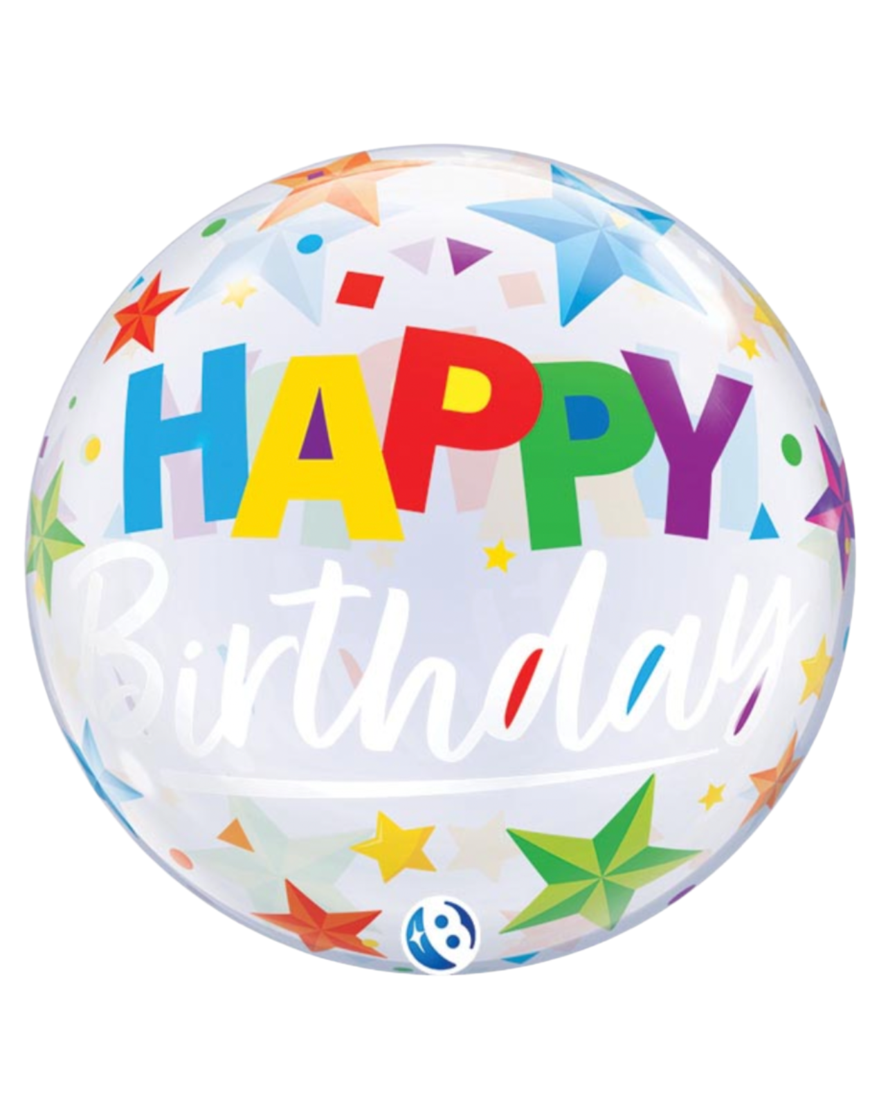 Giant Happy Birthday 24" Clear Bubble Balloon With Helium