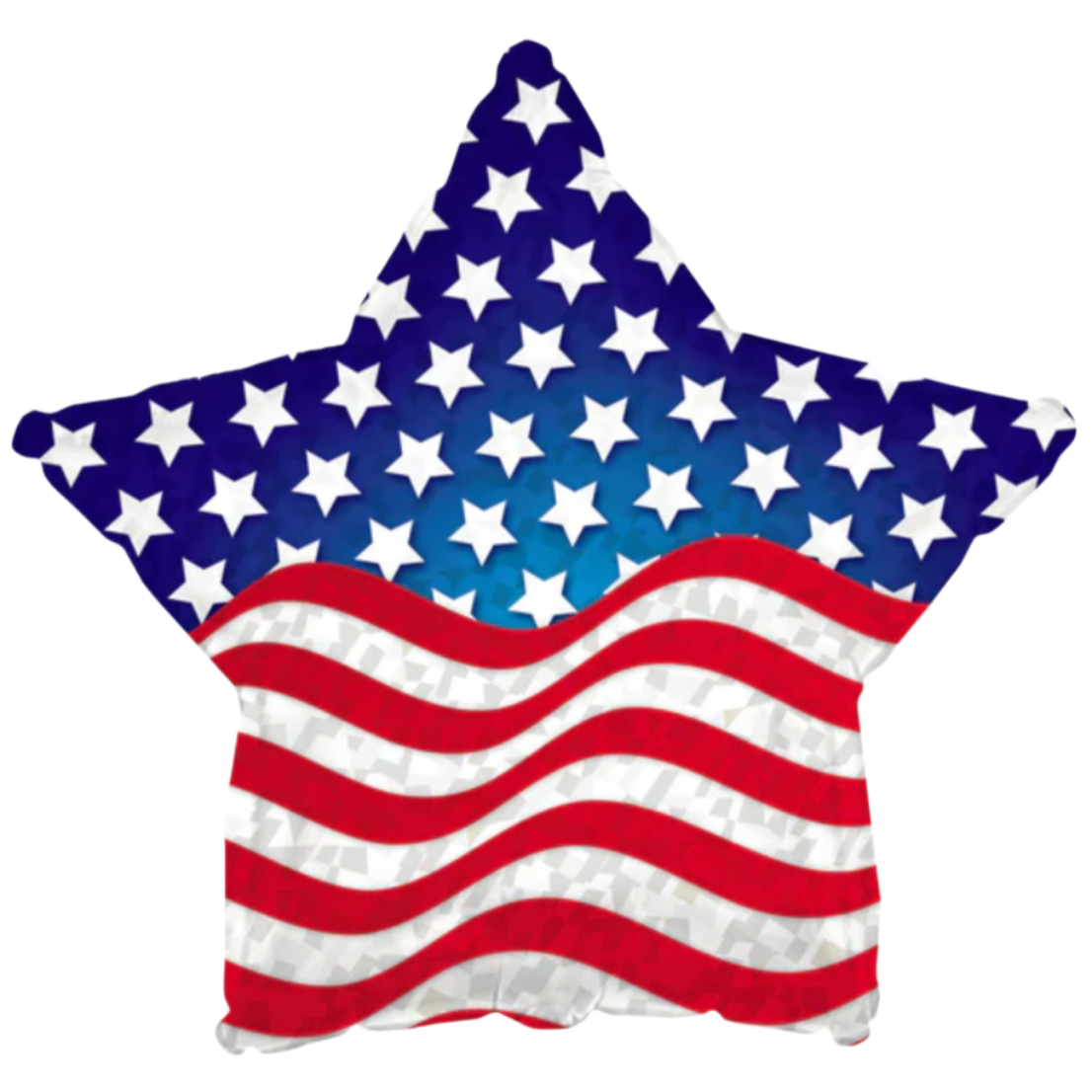 Stars and Stripes Holographic Star 18" Balloon With Helium
