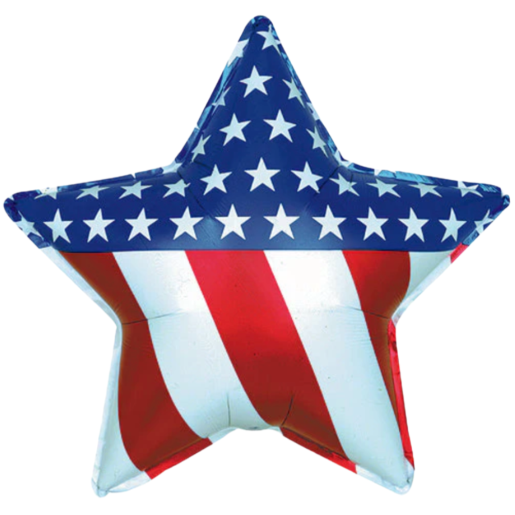 Stars and Stripes Star 18" Balloon With Helium