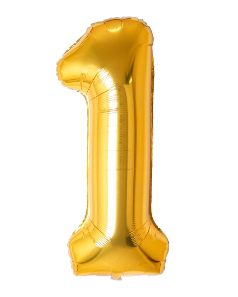 Giant Gold 40" Foil Number Balloon With Helium