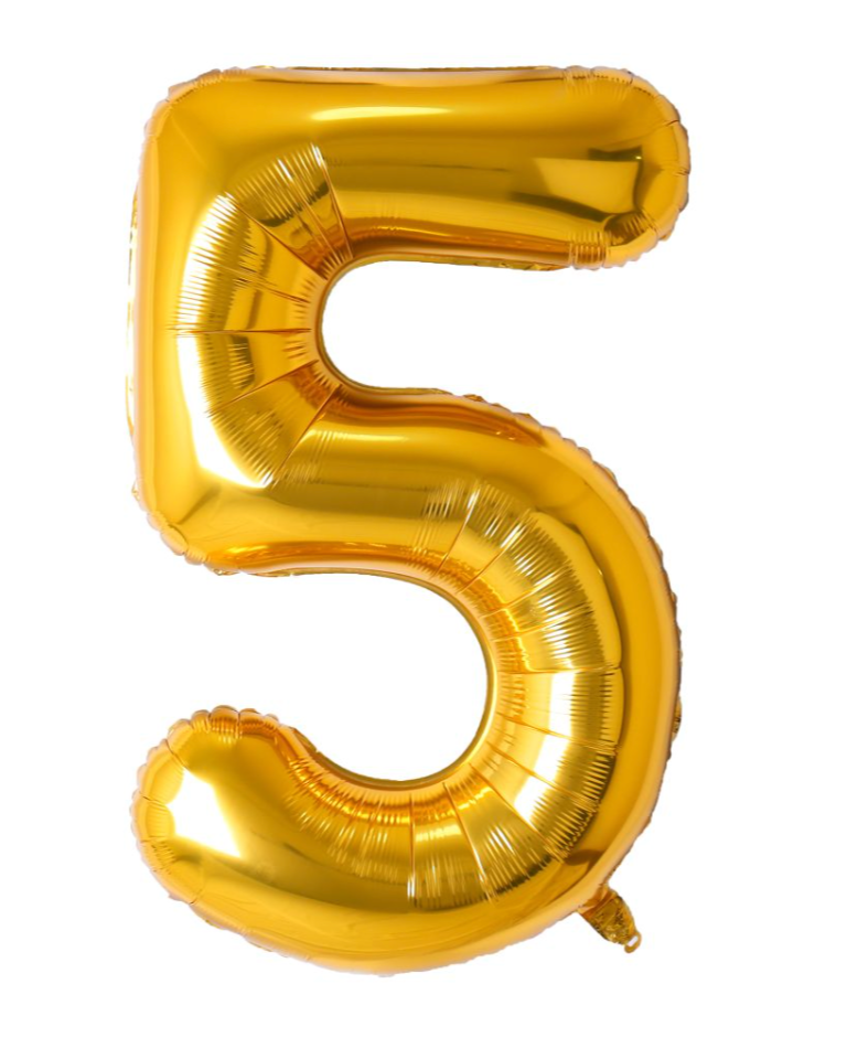 Giant Gold 40" Foil Number Balloon With Helium