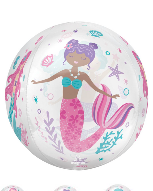 Sparkling Mermaid Giant Orbz 24" Balloon With Helium