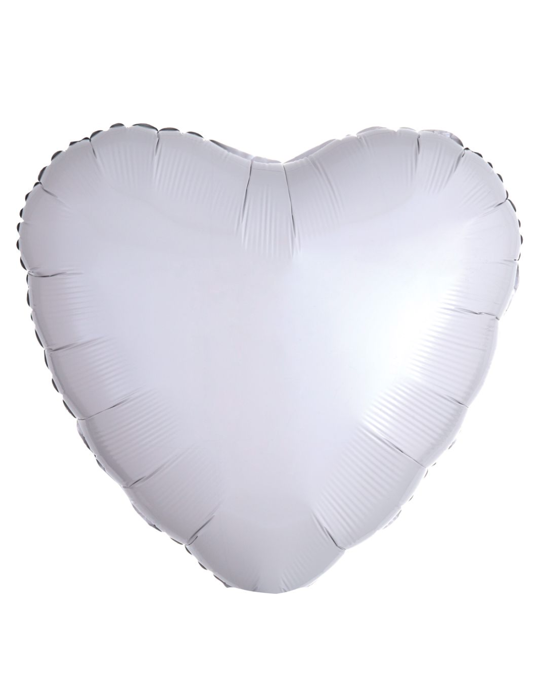 Heart Shaped White Foil Balloon 18" With Helium