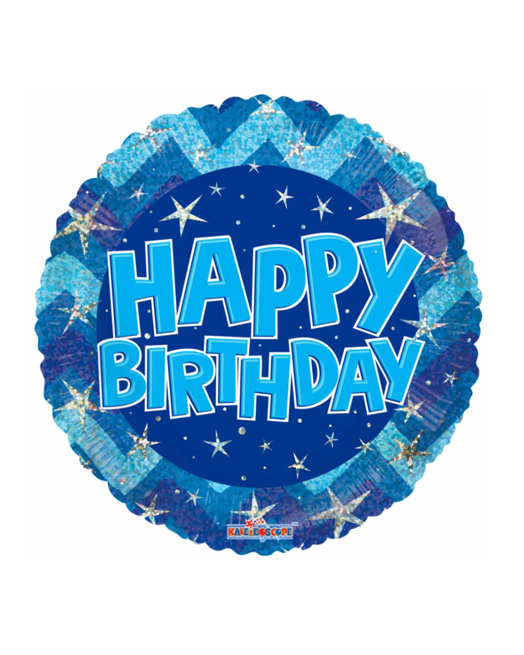 Sparkle Happy Birthday Blue 18" Balloon With Helium