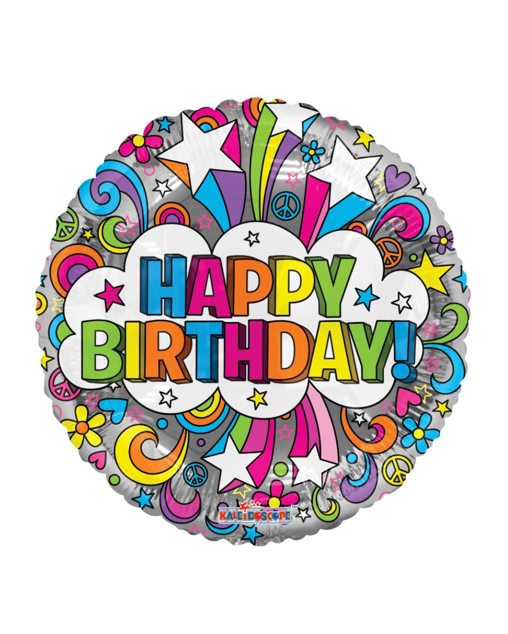 Groovy Multicolor Happy Birthday 18' Balloon With Helium