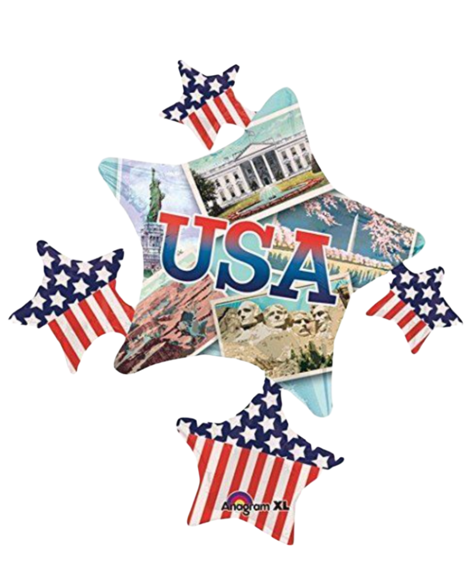 Giant 35" USA Foil Balloon With Helium