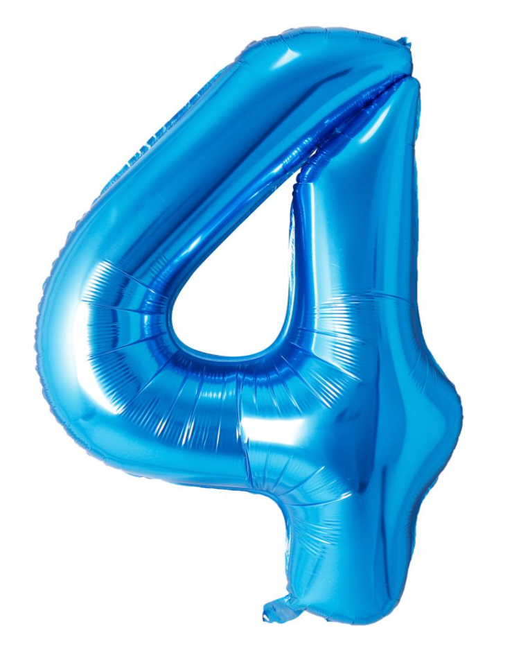 Giant Blue 40" Foil Number Balloon With Helium