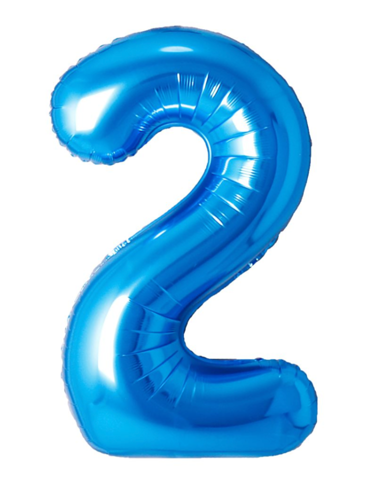 Giant Blue 40" Foil Number Balloon With Helium