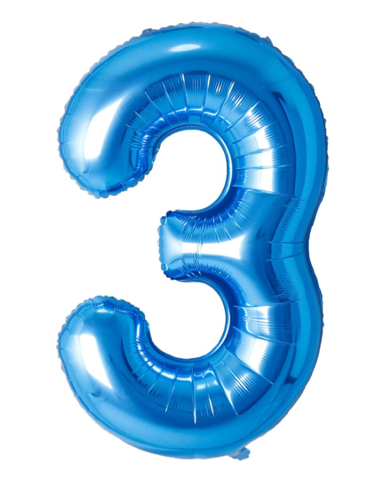 Giant Blue 40" Foil Number Balloon With Helium