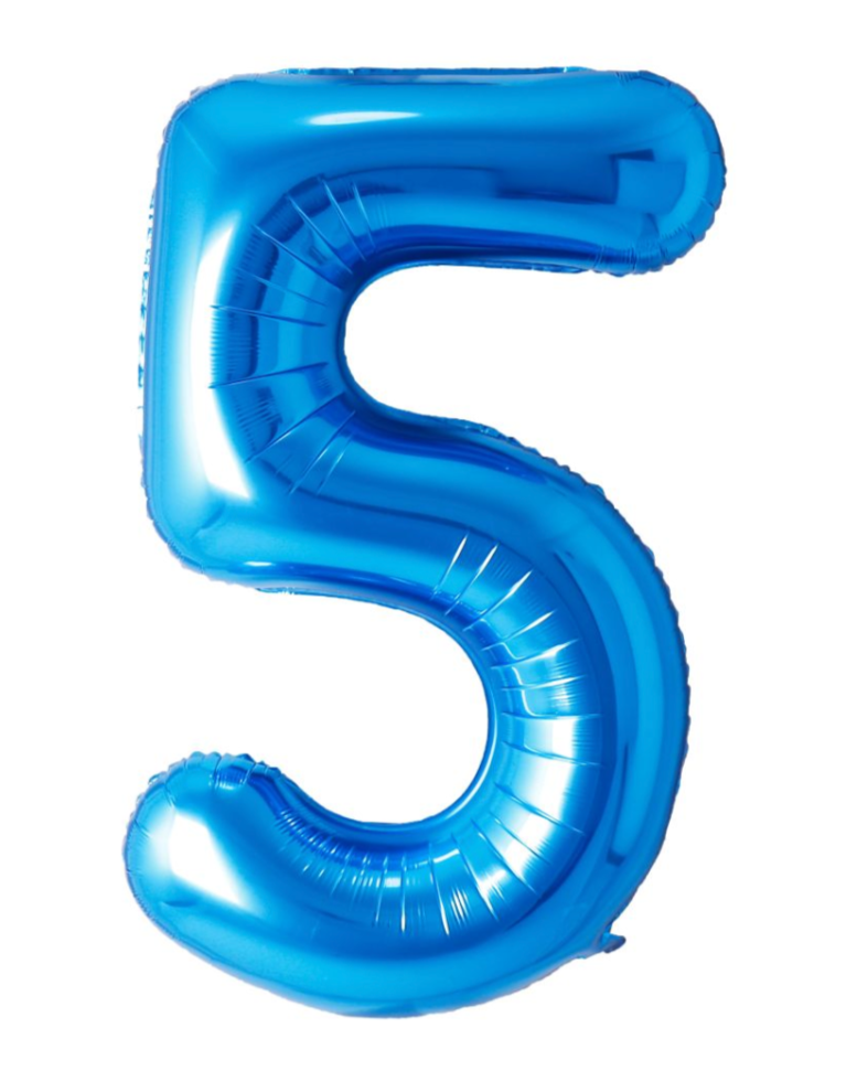 Giant Blue 40" Foil Number Balloon With Helium