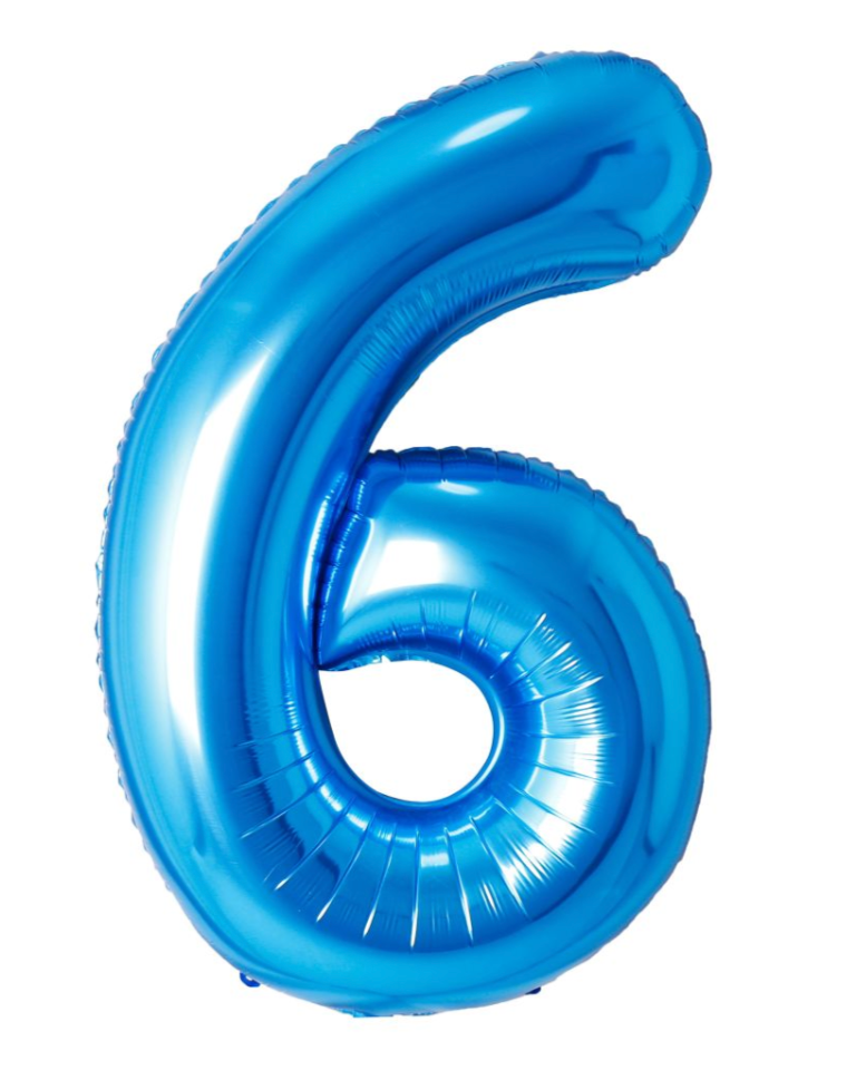 Giant Blue 40" Foil Number Balloon With Helium