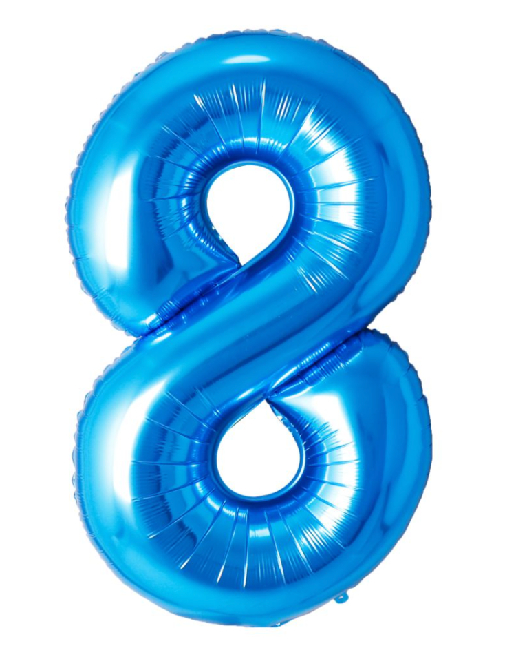 Giant Blue 40" Foil Number Balloon With Helium
