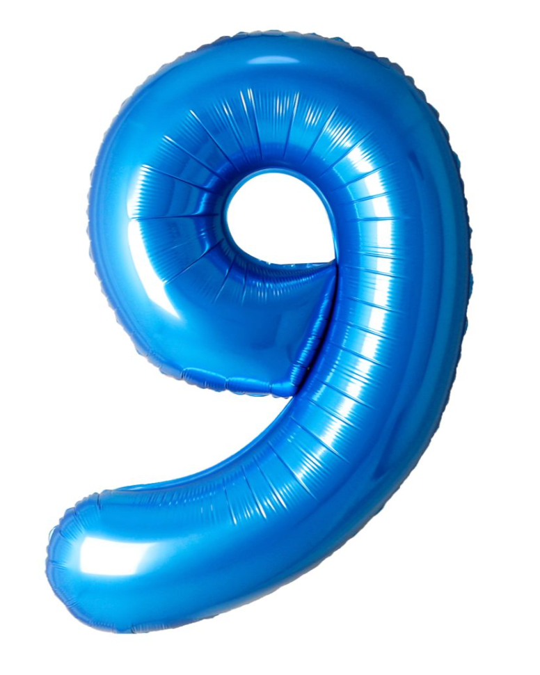 Giant Blue 40" Foil Number Balloon With Helium