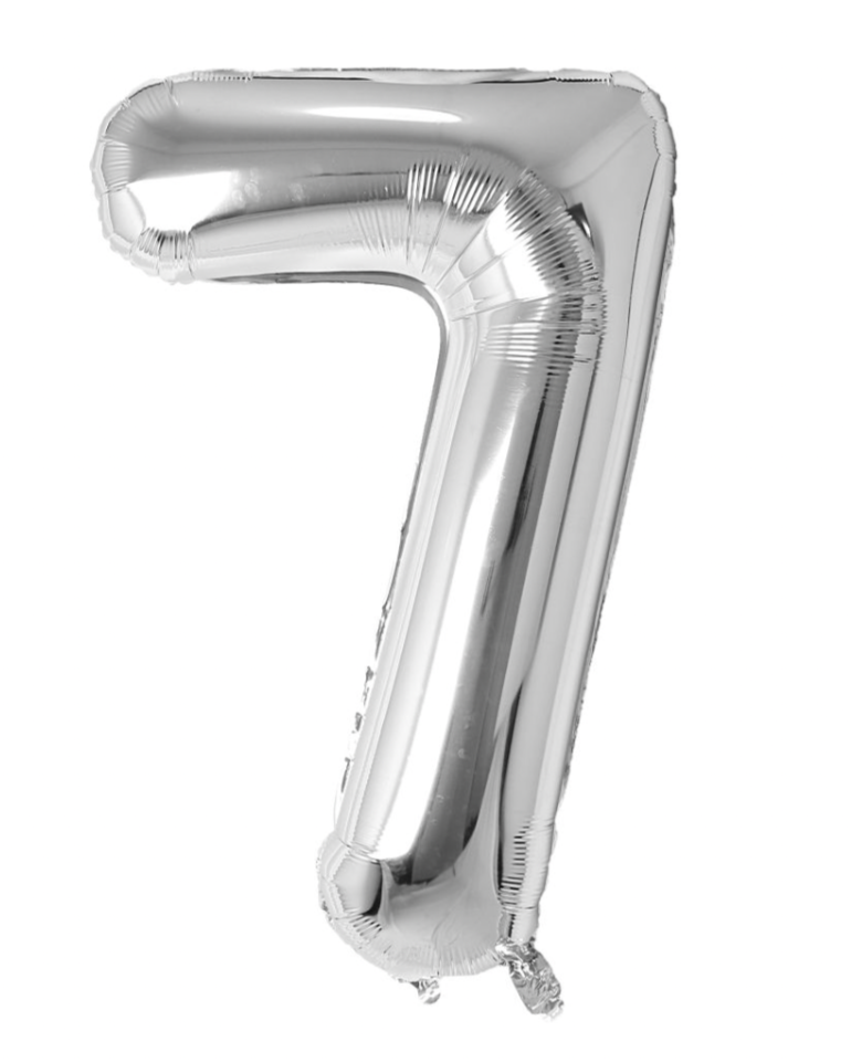 Giant Silver 40" Foil Number Balloon With Helium
