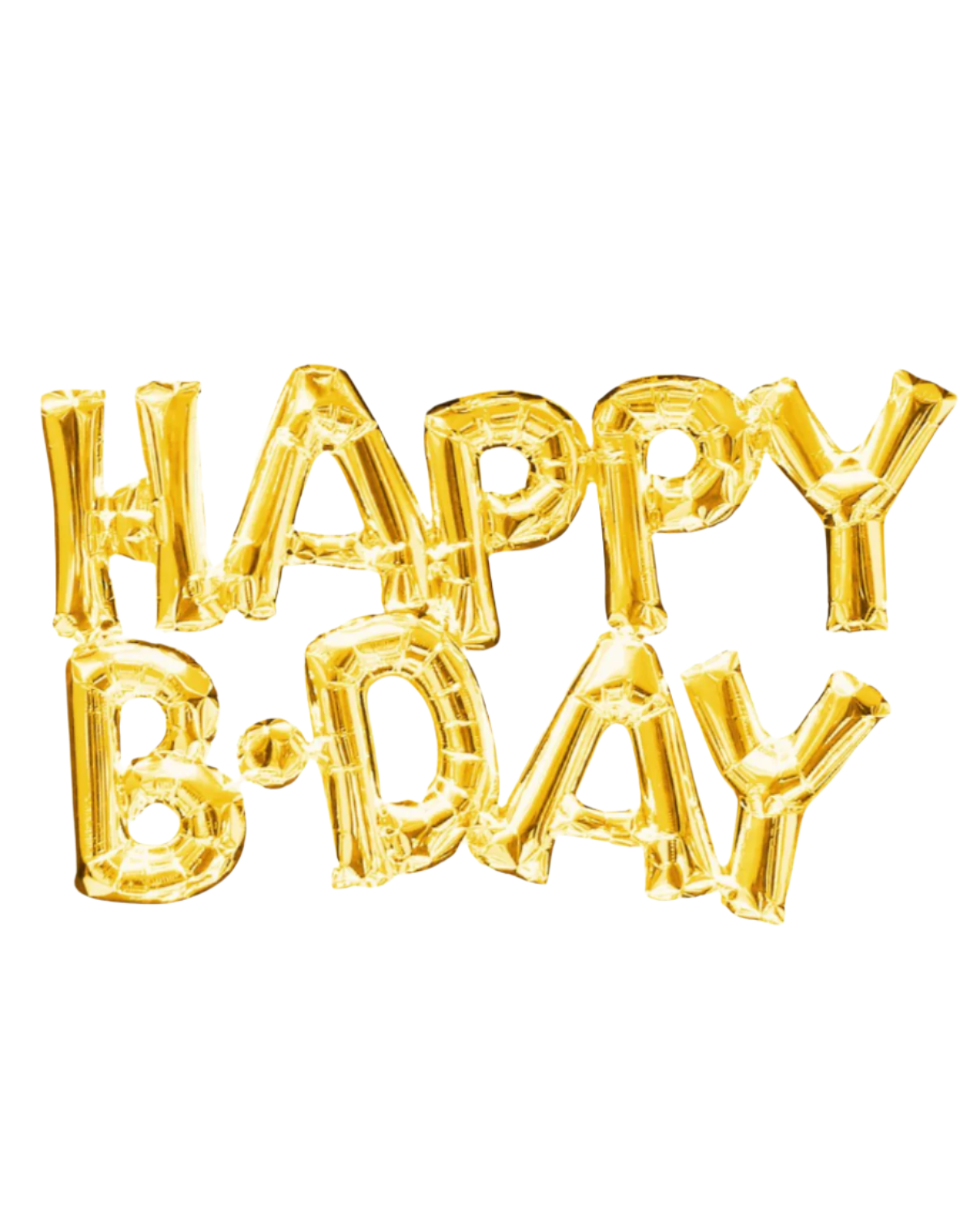 Giant 30'' Gold Happy Bday Banner Balloon With Air