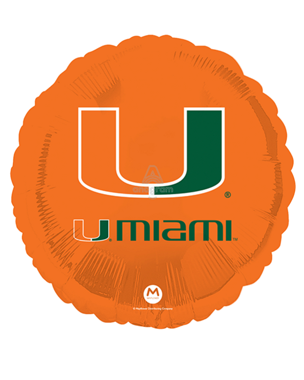 University Of Miami UM College 18" Green Foil Football Balloon With Helium