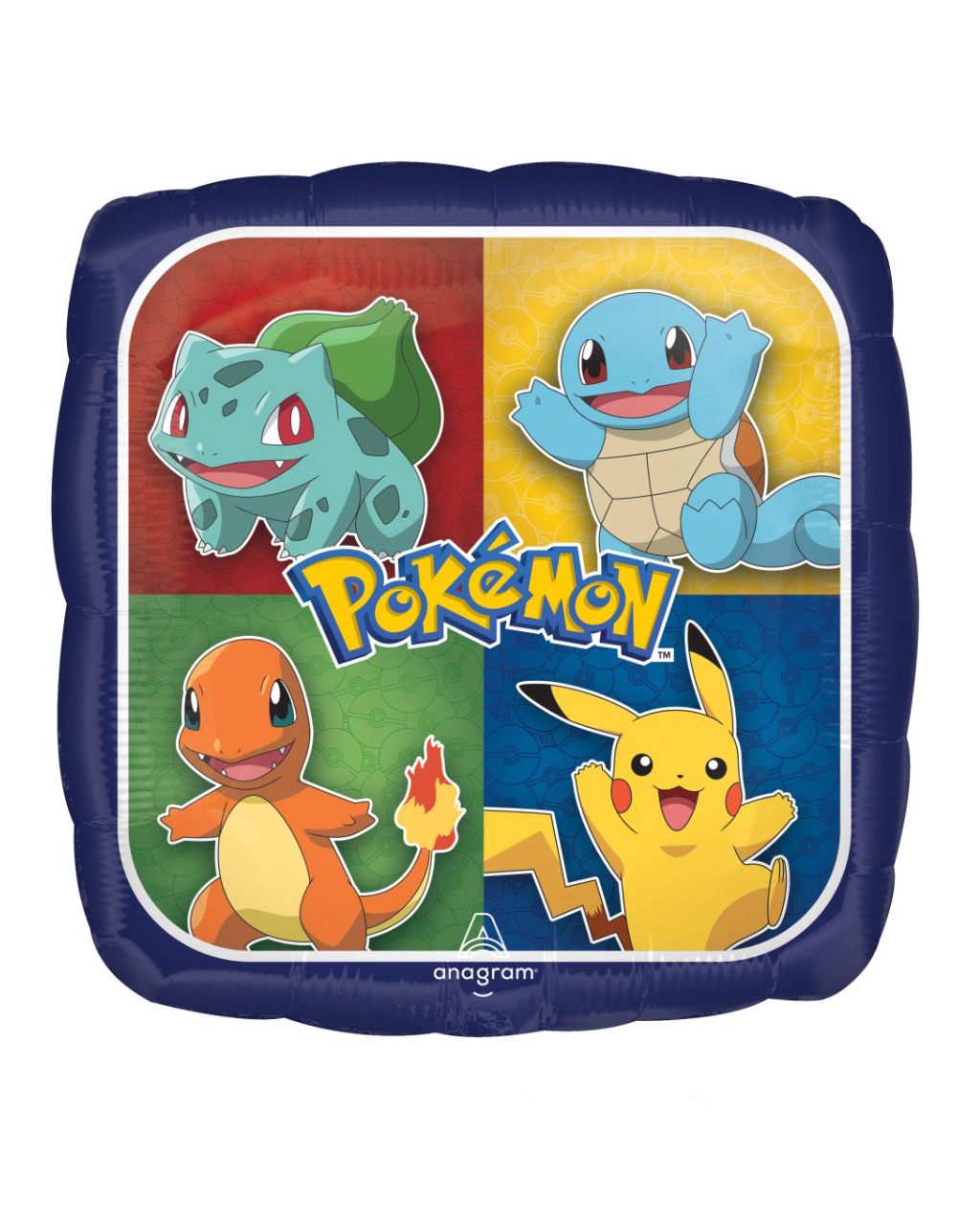 Pokemon Pikachu, Charizard, Ivysaur, Squirtle 18" Blue Balloon With Helium