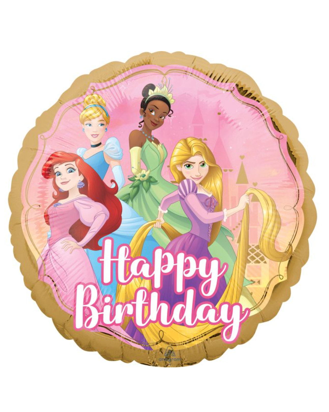 18" Disney Princess Happy Birthday Balloon With Helium