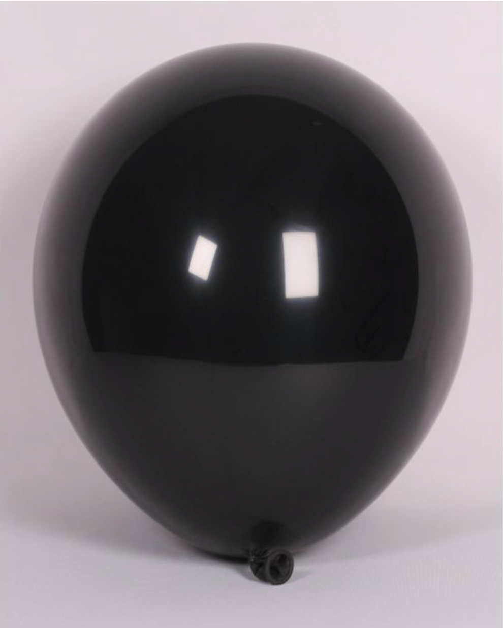 Black 12" Latex Balloon Inflated With Helium & Ribbon
