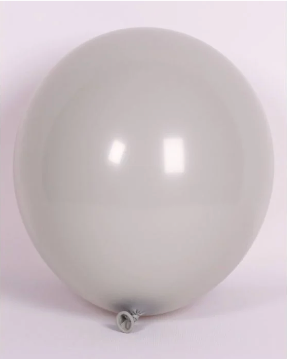 Gray 12" Latex Balloon Inflated With Helium & Ribbon