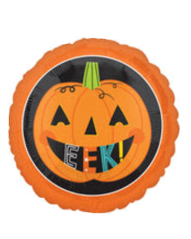 Pumpkin Eek Halloween 18" Balloon With Helium