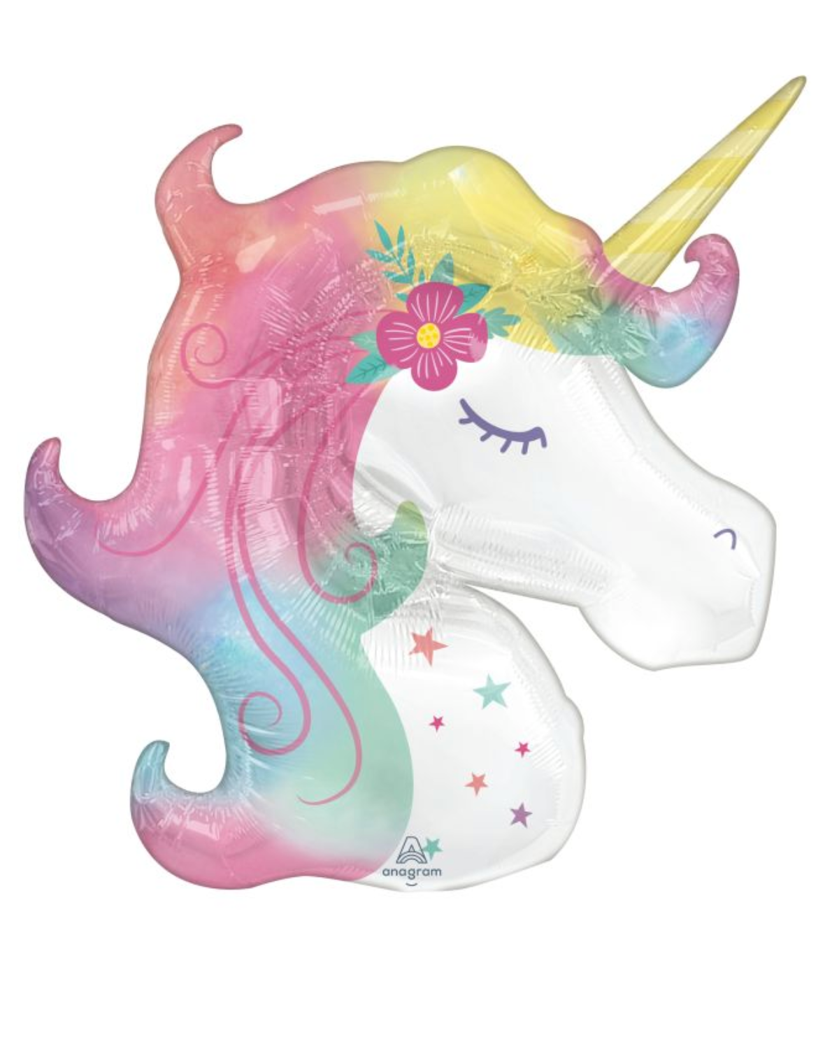 XXL Giant Pastel Rainbow Unicorn Balloon With Helium