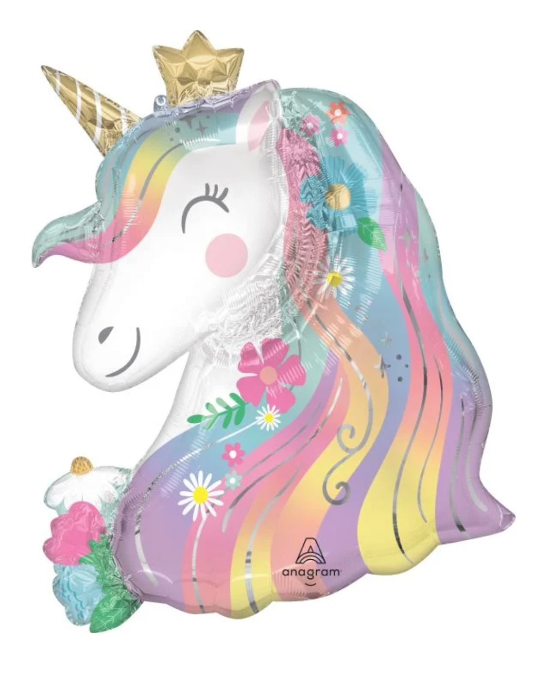 XXL Giant Pastel Whimsy Rainbow Unicorn Balloon With Helium