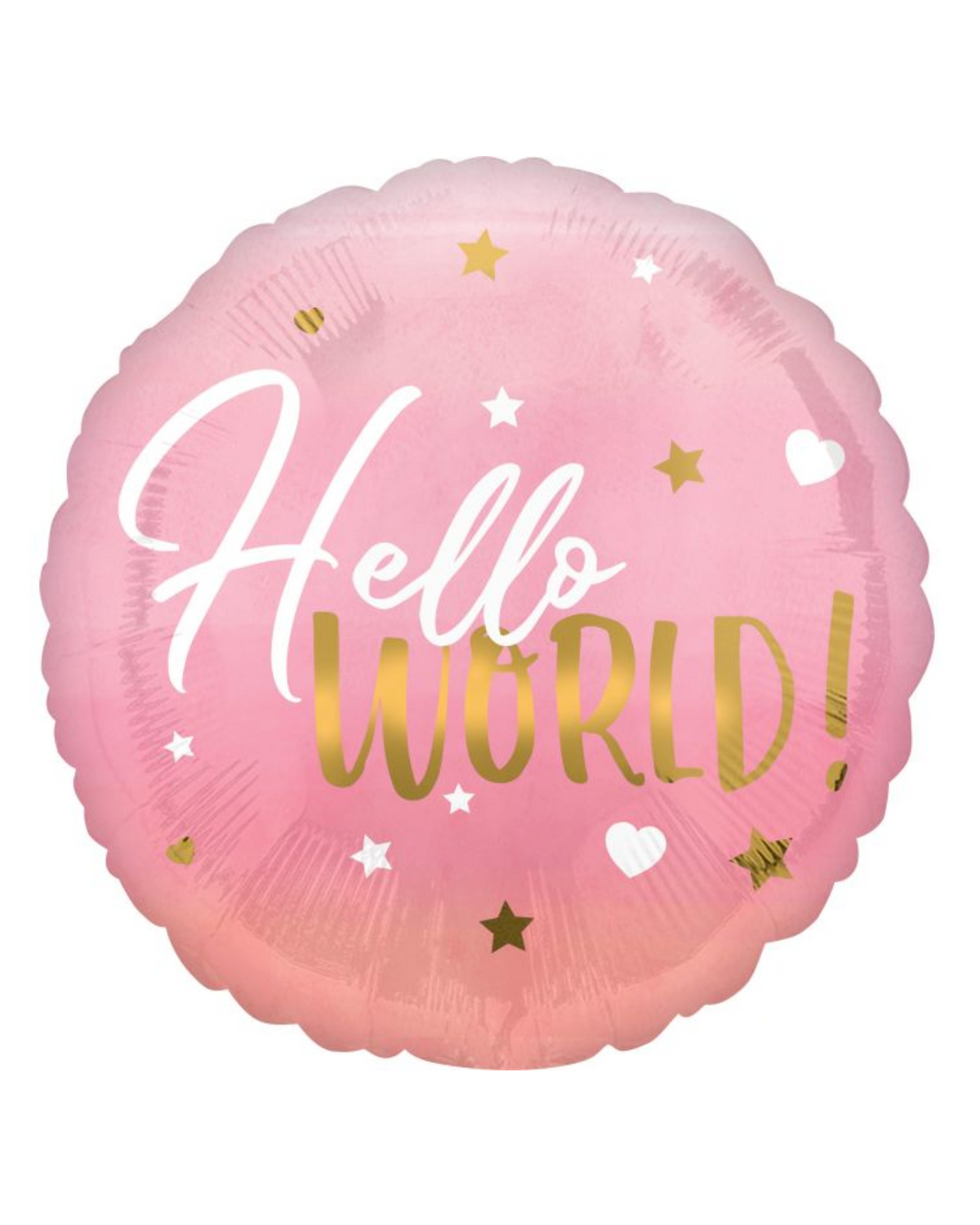 Hello World Baby Girl 18" Balloon With Helium