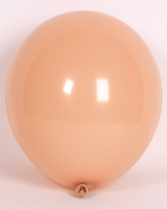 Nude 12" Latex Balloon Inflated With Helium & Ribbon