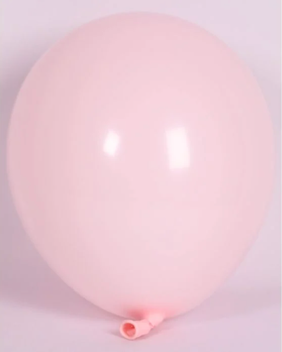 Extra Light Baby Pink 12" Latex Balloon Inflated With Helium & Ribbon