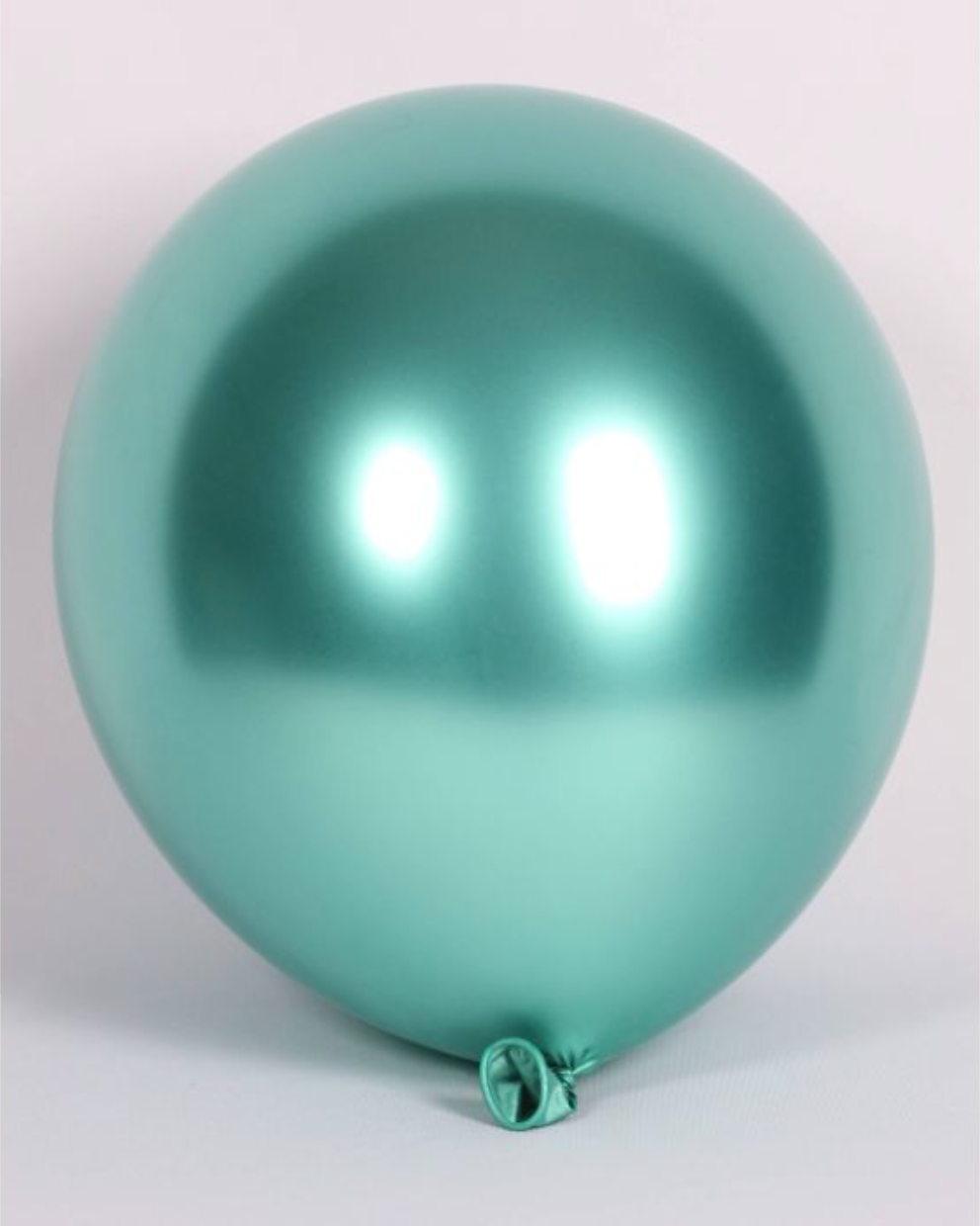 Metallic Green 12" Latex Balloon Inflated With Helium & Ribbon
