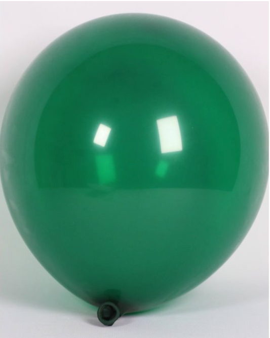 Forest Green 12" Latex Balloon Inflated With Helium & Ribbon