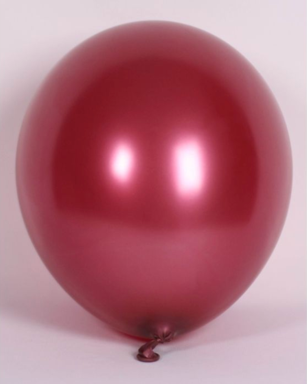 Metallic Red 12" Latex Balloon Inflated With Helium & Ribbon