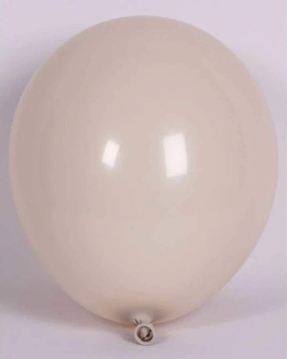 Stone Beige 12" Latex Balloon Inflated With Helium & Ribbon
