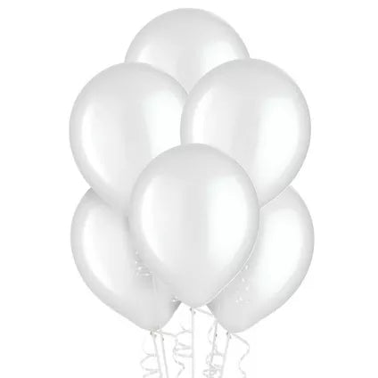 White Pearl Balloon 12" With Helium