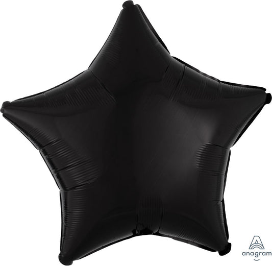 Star Shaped Black Matte Foil Balloon 18" With Helium