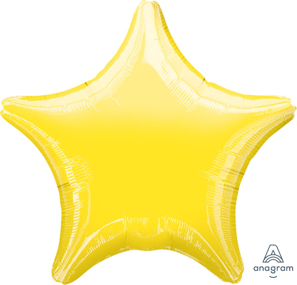 Star Shaped Yellow Foil Balloon 18" With Helium